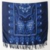 Ethnic Tie-Dye Blue & White Cotton-Linen Scarf: Mori Girl Travel Shawl & Literary Accessory