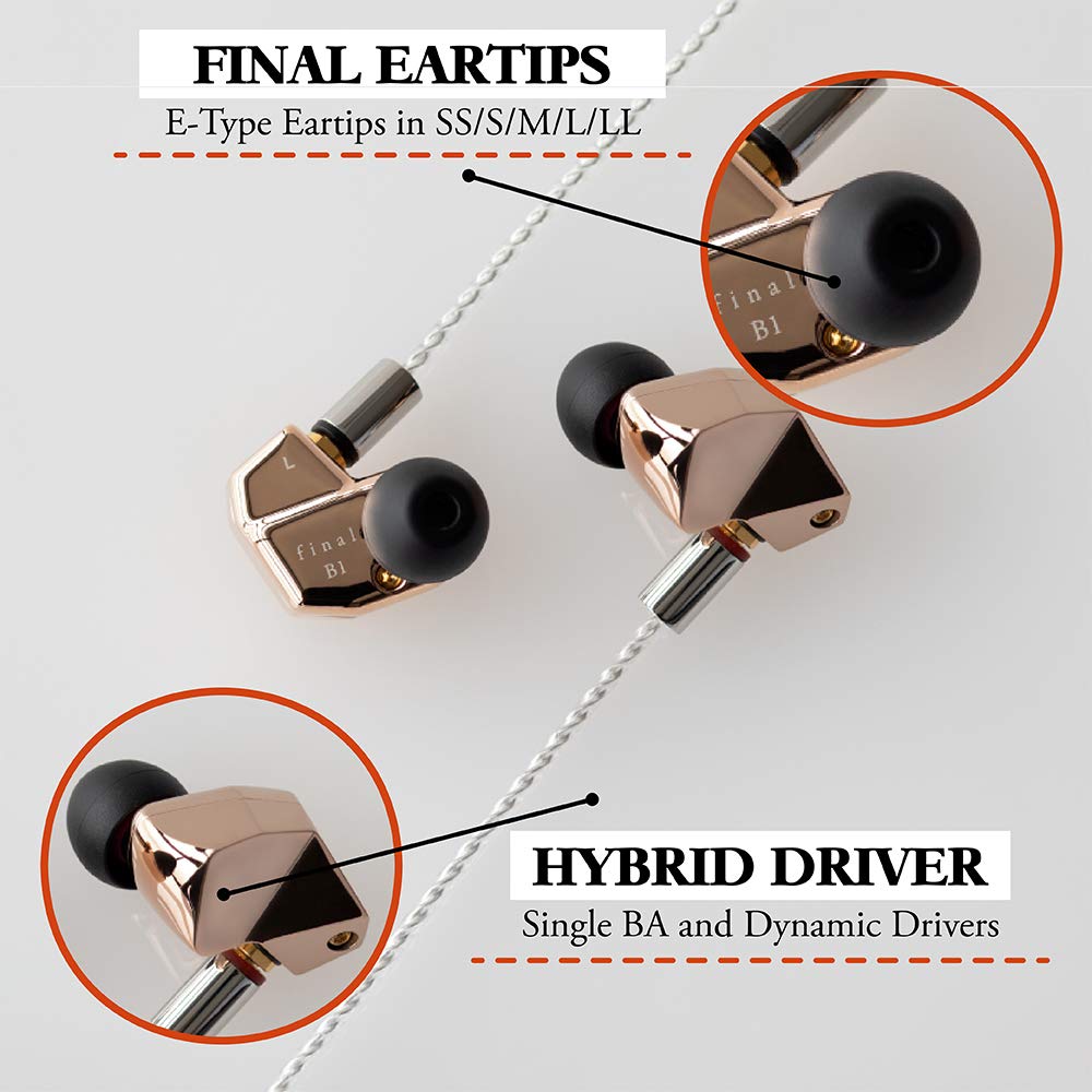 final B1 Wired Earphones Dynamic B Series In-Ear (FI-B1BDSSD), Type,