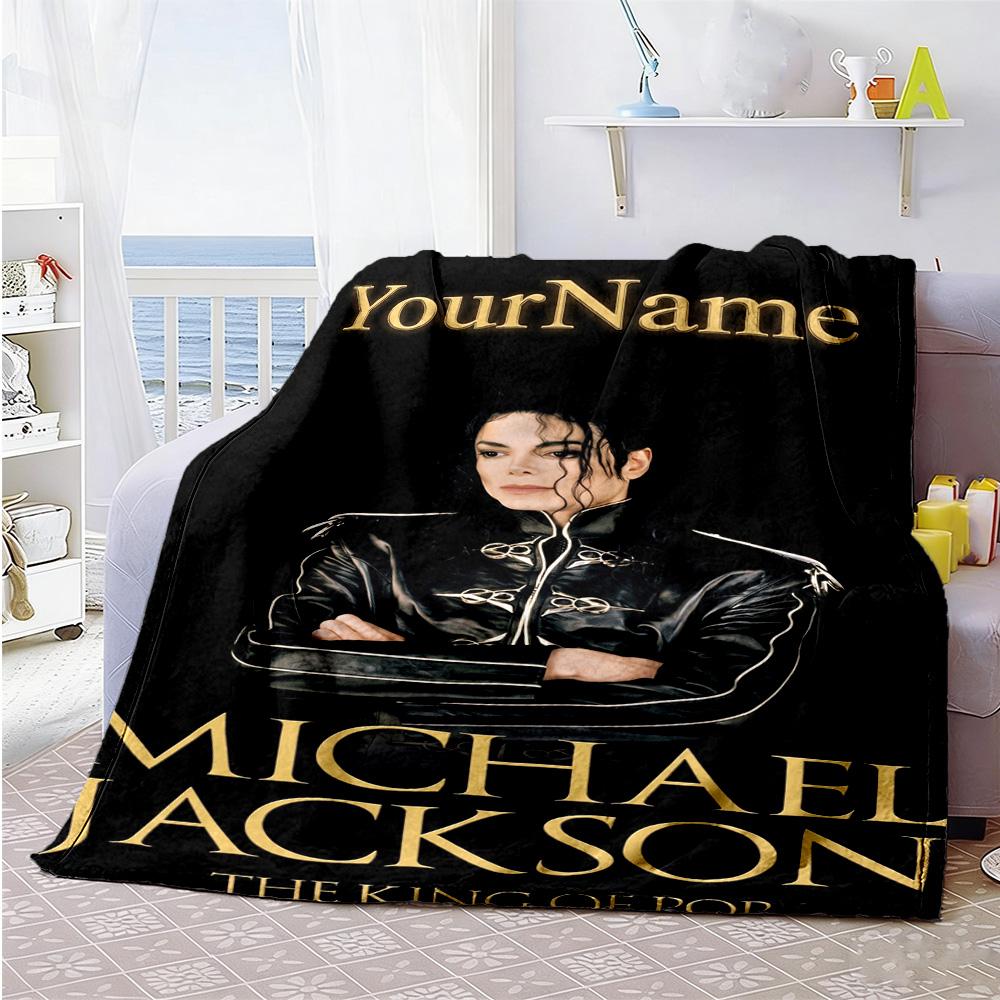 Michael Jackson 59 Customize Your Name Blanket Gift Customizable Blanket Soft Warm Cozy Perfect for Bed Bedding Chair Office Chair for All Occasions