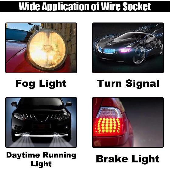 2PCS 3156 3157 Pre-Wired Harness Sockets, Car LED Bulbs Socket Adapters, Bulb Pigtail Socket Plug Connectors for Turn Signal Bulb Brake/Tail Light