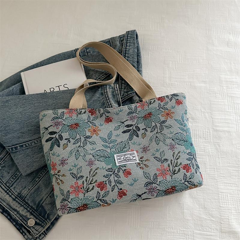 Popular Large-capacity Niche Shoulder Bag Women's New Canvas Bag Tote Class Handbag Commuter 2025 Make-up Bag