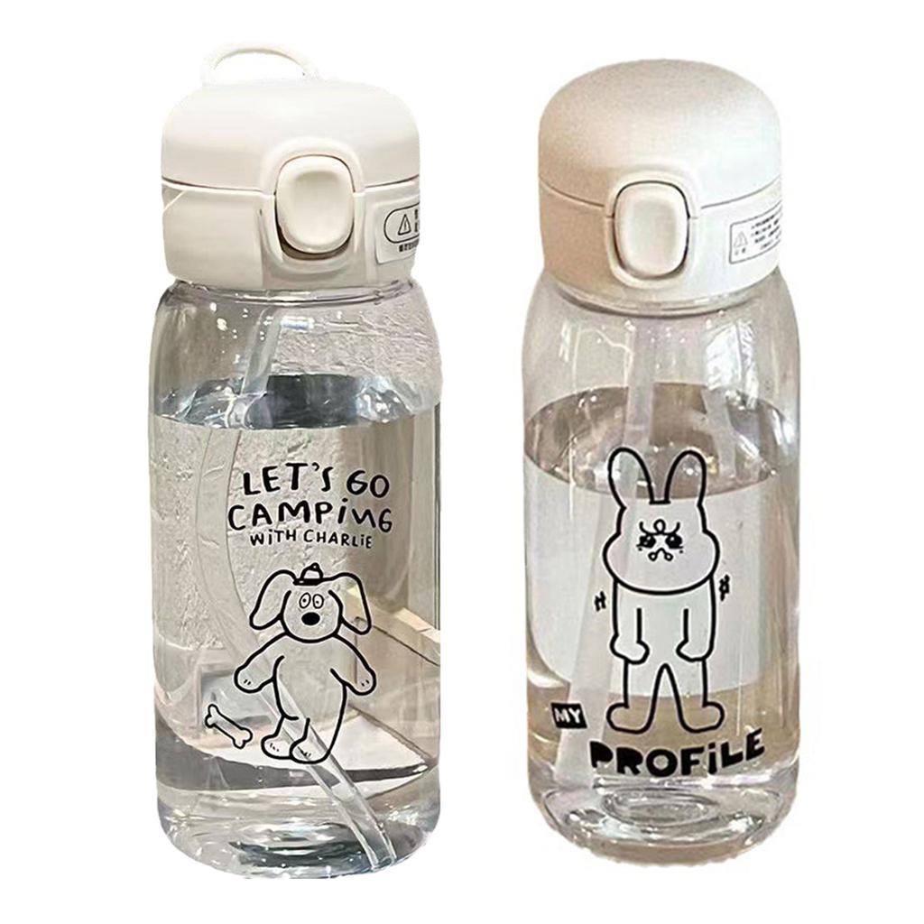 Große Kapazität Klare Wasserflasche Reise Tragbare Trinkflasche Cartoon Wasserbecher Trinkgeschirr Tasse für Schule Outdoor-Sport