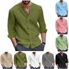 Men'S Retro Casual Loose Fitting Long Sleeved Printed Shirt Fashion Top