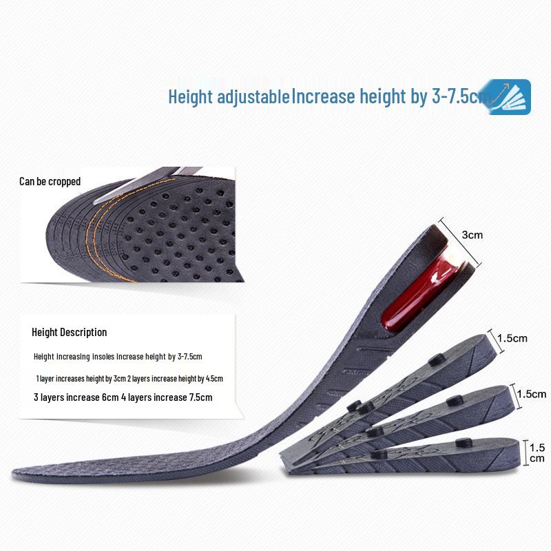 Comfortable Invisible Height-Boosting PVC Insoles for Men & Women - Shock Absorbing Shoe Inserts