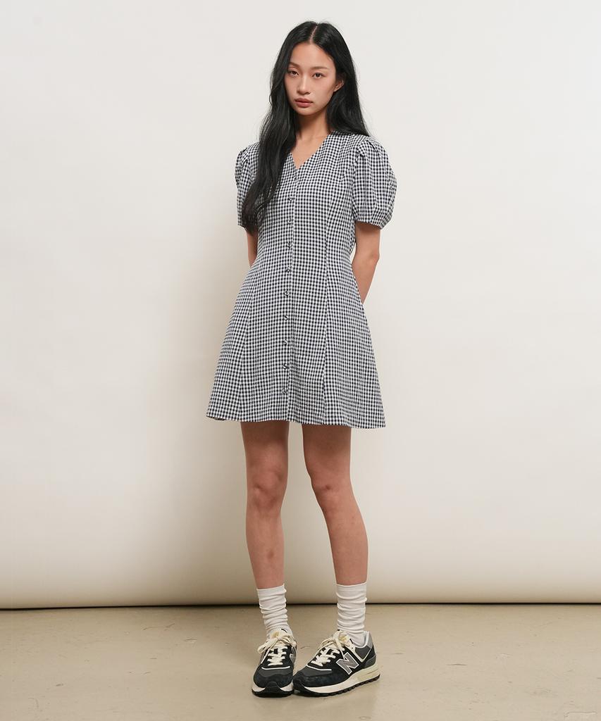 GENERALIDEA Voluminous Mini Dress [Check] / Gf2Lop511