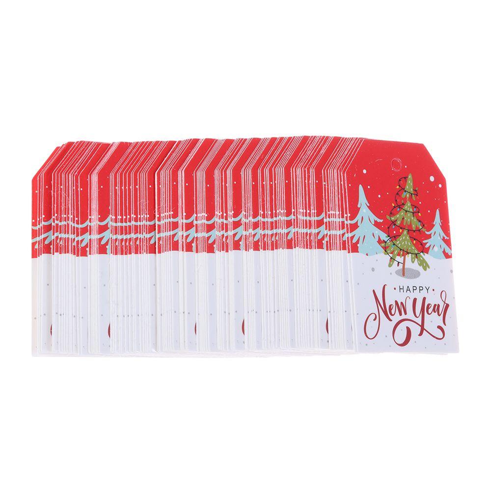 100pcs DIY Xmas Decoration Kraft Paper Christmas Labels Hang Tags Kraft Tag Gift Wrapping