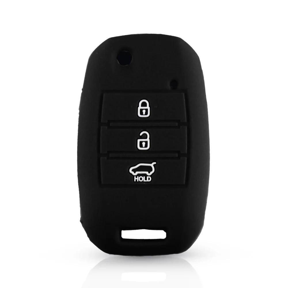 KEYYOU 3 Buttons Silicone Car Key Cover Case For KIA Sid Rio Soul Sportage Ceed Sorento Cerato K2 K3 K4 K5