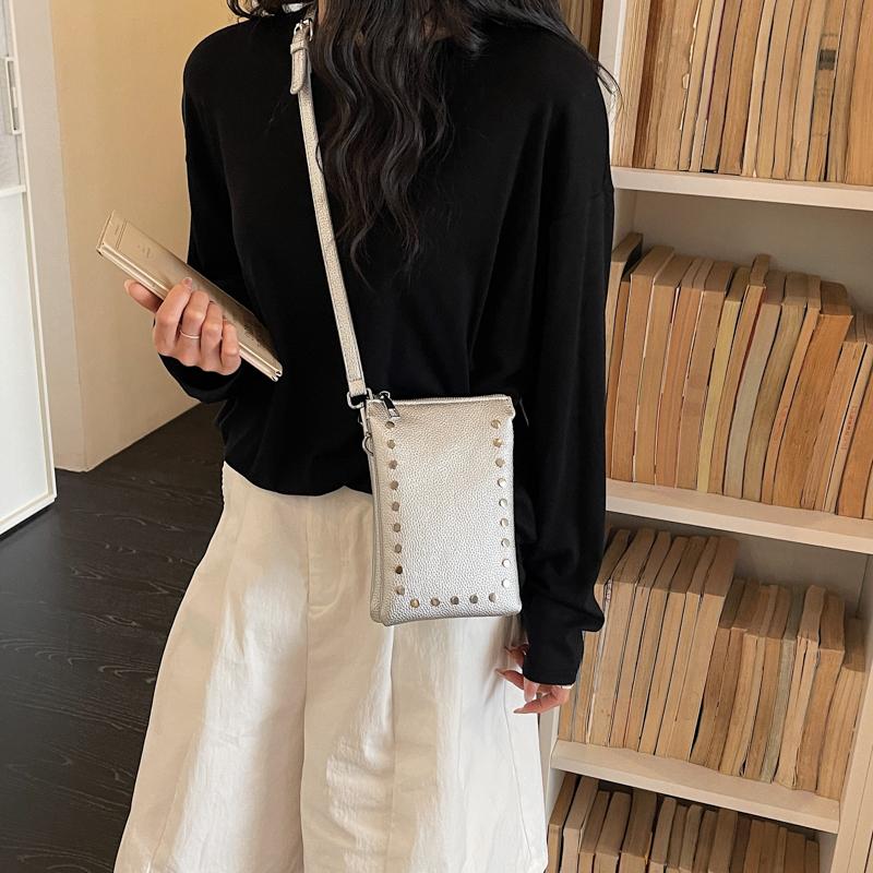 Women's Rivet Crossbody Phone Bag Shoulder Bag