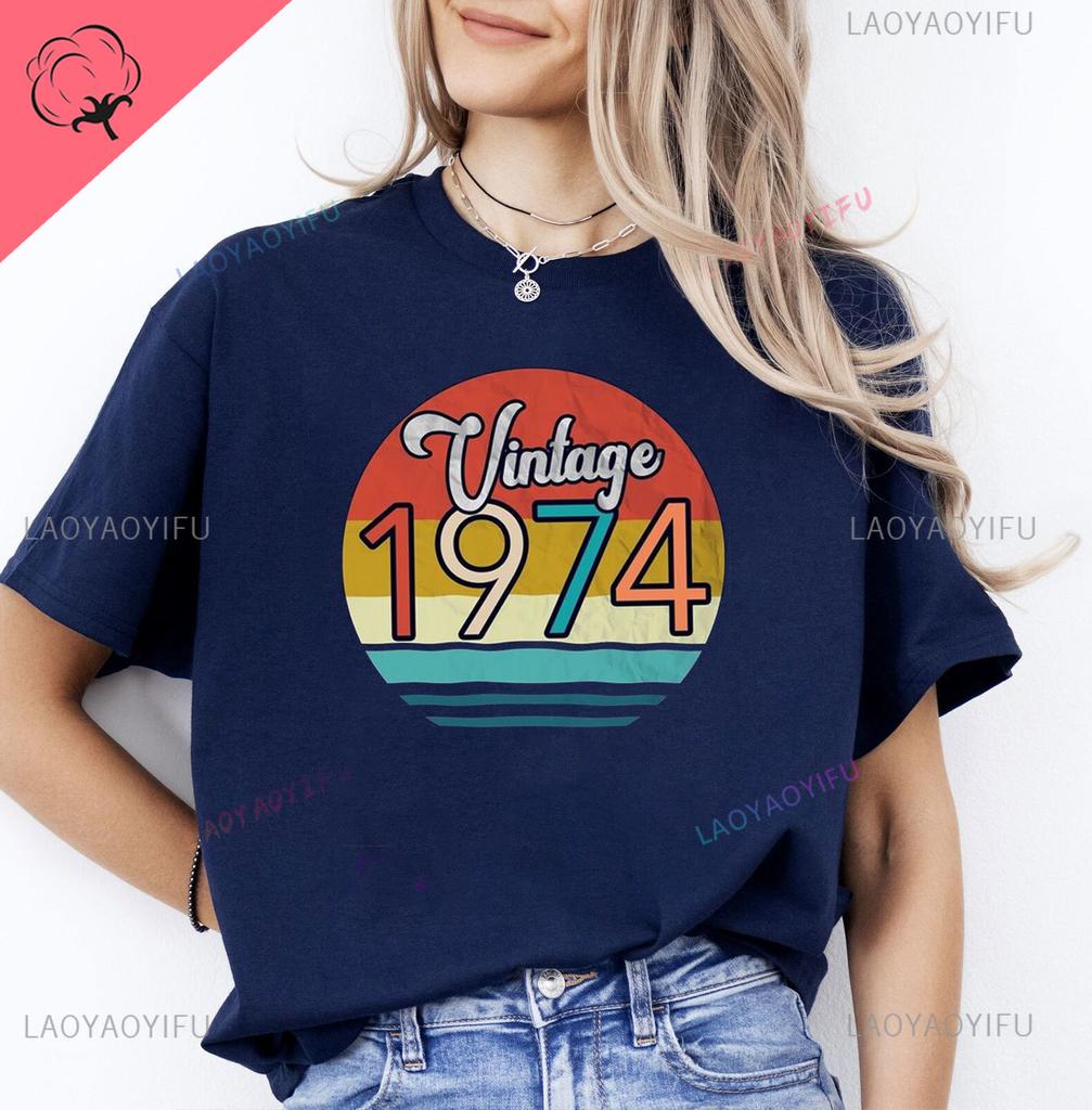 Mens Luxury Tshirt Vintage Year 1974 - Limited Edition 49rd Birthday Mens Funny T-Shirt 50 Year Old T Shirt Summer Tops Tees