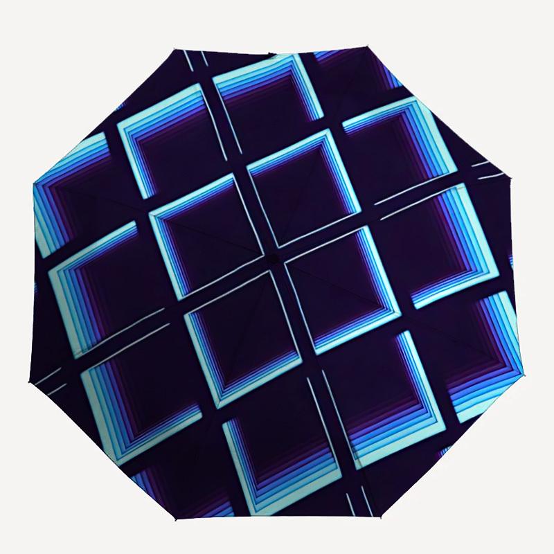 

1PC Neon Geometric Pattern Folding Umbrella with 8 Frames, Automatic Open, Durable Frame, Quality Craftsmanship yy250912090