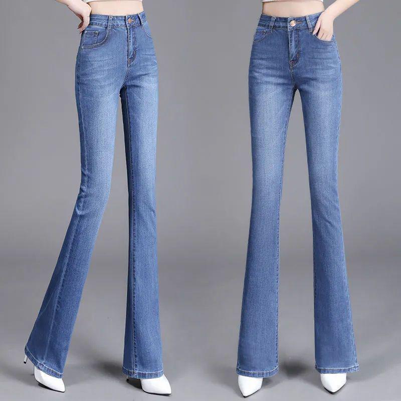 

Women s High-Waisted Micro-Flare Velvet Jeans: Slimming Bell-Bottoms for Autumn/Winter 26 for 80-90 jin