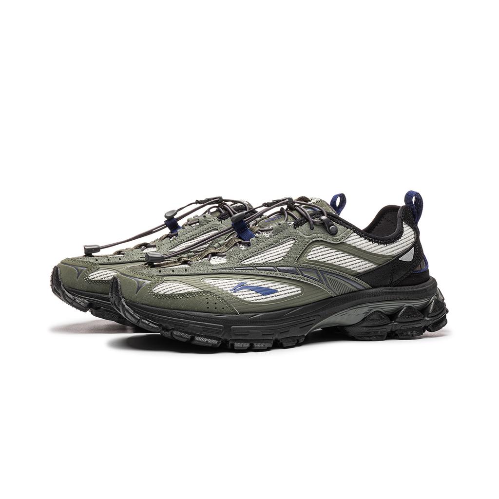 Li Ning Fuyiao 2.0 Trail V3 Sportive Comode Ammortizzazione Resistenti all'Usura Basse Casual Scarpe da Corsa Sneaker da Uomo Bianco Verde ARXW021-5