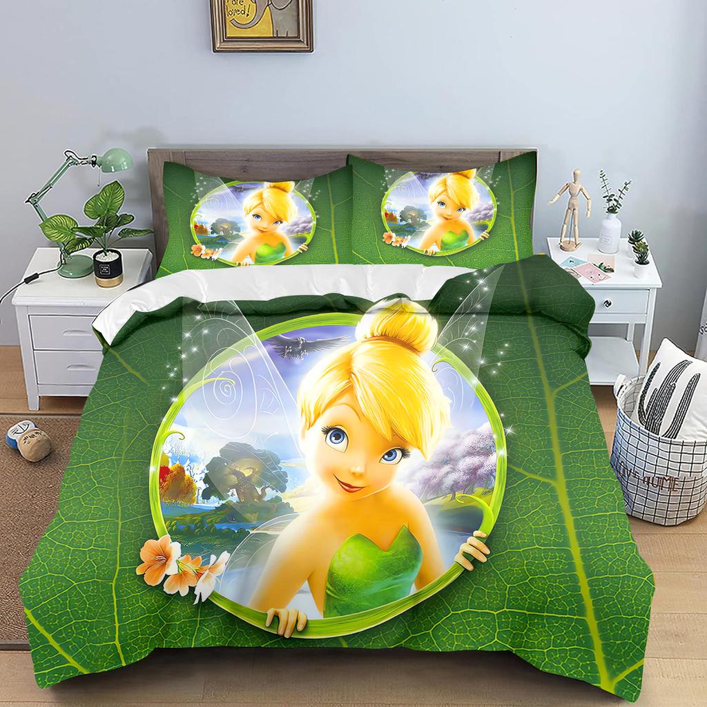 Tinker Bell Duvet Cover Cartoon Digital Printing Home Pillowcase Set Adult Bedroom Children Comforter Bedding