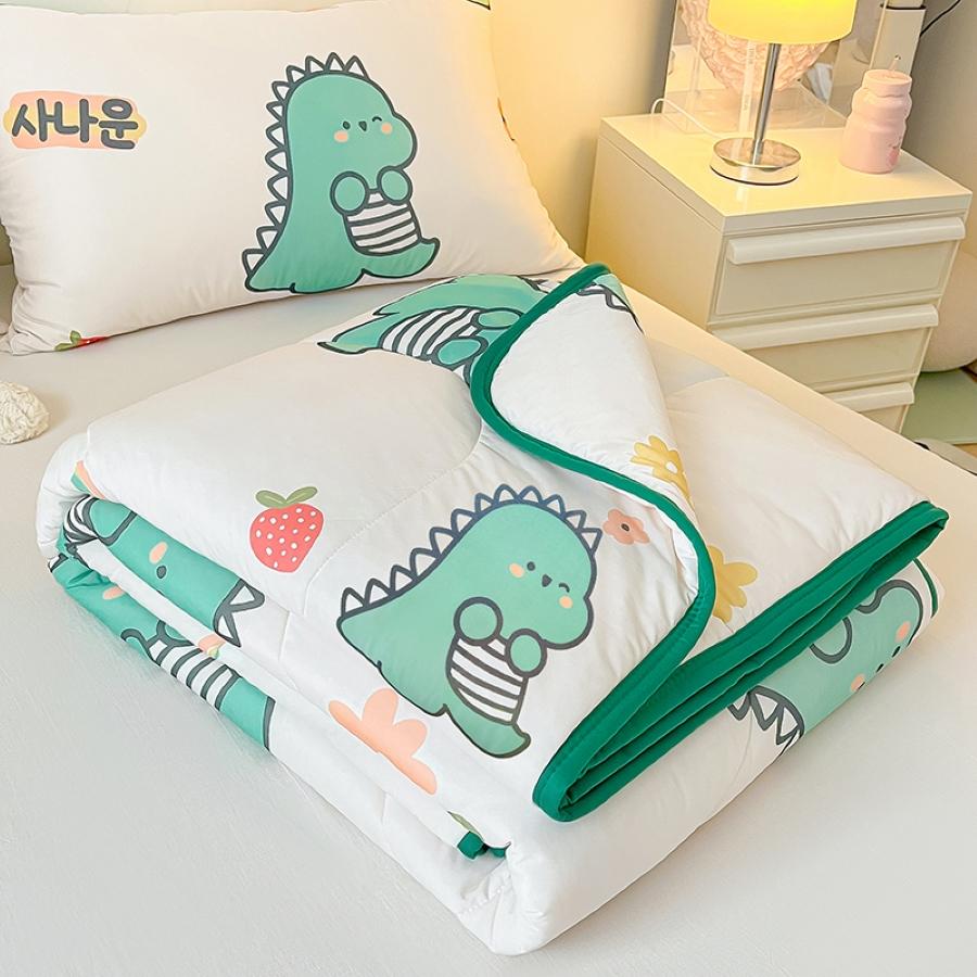 

Summer Cooling Quilt (Without Pillowcase), Cute Dinosaur Printed Summer Quilt, Soft Comfortable And Skin-Friendly, Machine-Wash 100x150cm