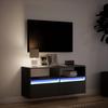 Wall Mounted TV Cabinet with LED Lighting Black 100 X 31 X 45 Cm