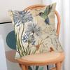 New Spring Flower Bird Pillow Temu Flower and Bird Series Printed Pillow Case Linen Cushion Cover Living Room
