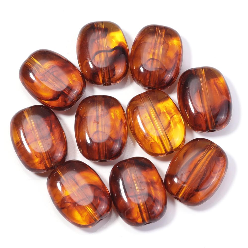 10-100pcs/lot Amber Color Acrylic Beads Oval Heart Pumpkin Shape Loose Spaced Beads For DIY Charms Bracelet Necklace Accessories