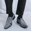 Fashion Designer Brand Men's Banquet Dress Shoes Formal Occasions Men's Business Shoes Suit Office Versatile Fashion Blue Loafers