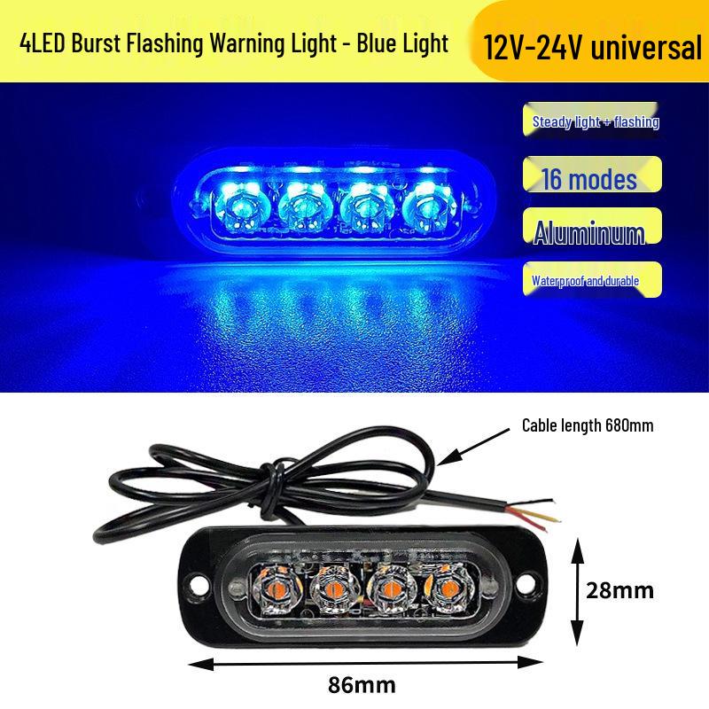 

Ультратонкий світлодіодний стробоскоп для автомобіля та вантажівки 12-24В