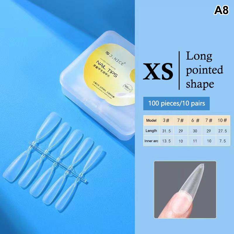 100 Pièces Embouts d'Ongles Amande Couvrance Totale Mat Gel Souple Faux Ongles Pour Salon de Manucure DIY Manucure Maison Création d'Art pour Ongles