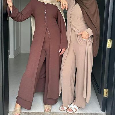 Loriya Solid Color Button Two-Piece Set - LR945