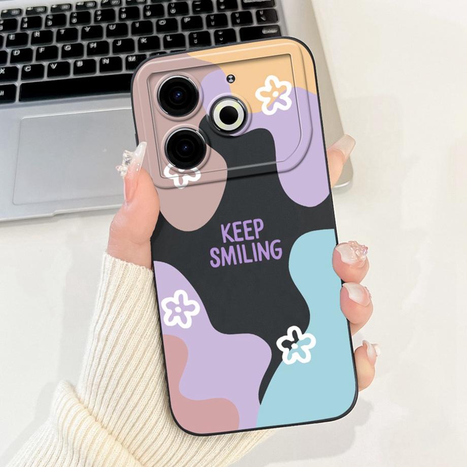 For Tecno Pova 6 Neo Pova6Neo Case Liquid Silicone Soft TPU Back Cover 2024 Fashion Phone Funda Gothic Black Night Bumper