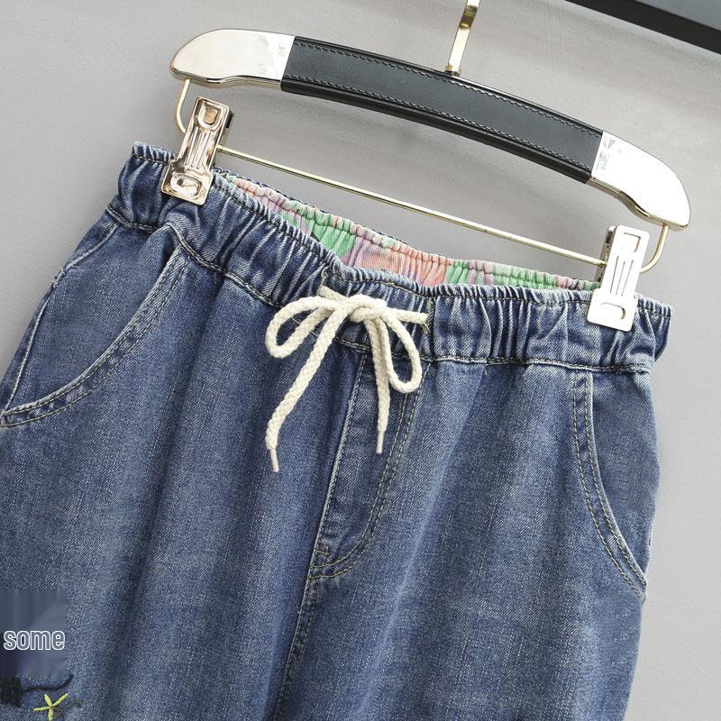 Jeans Harem Larghi a Vita Alta Taglie Forti da Donna - Extra Large