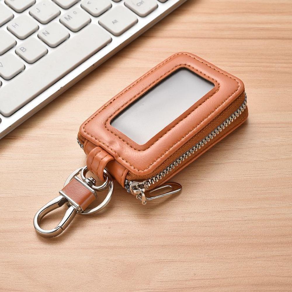 Zipper Coin Purse Leather Car Key Bag Portable Key Holder Organizer Pouch  Men Women