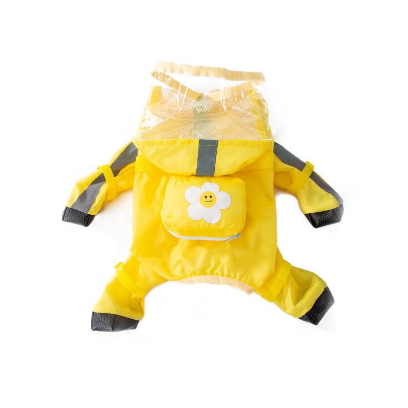Four-Legged Dinosaur Dog Raincoat with 3D Tail – Waterproof for Medium & Large Breeds