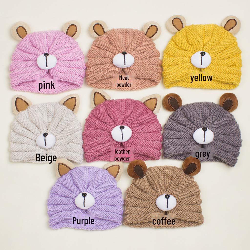 2023 Cute Bear Wool Hat for Kids - Warm & Comfortable for Autumn and Winter