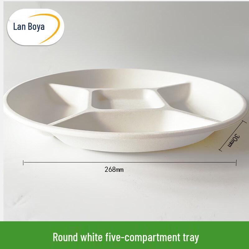 ZISIZ Disposable 3-4 Compartment Paper Lunch Box