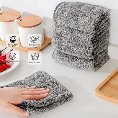 5Pcs Dish Towel Good Water Absorbent Large Kitchen Hand Towels Strong Decontamination Thick