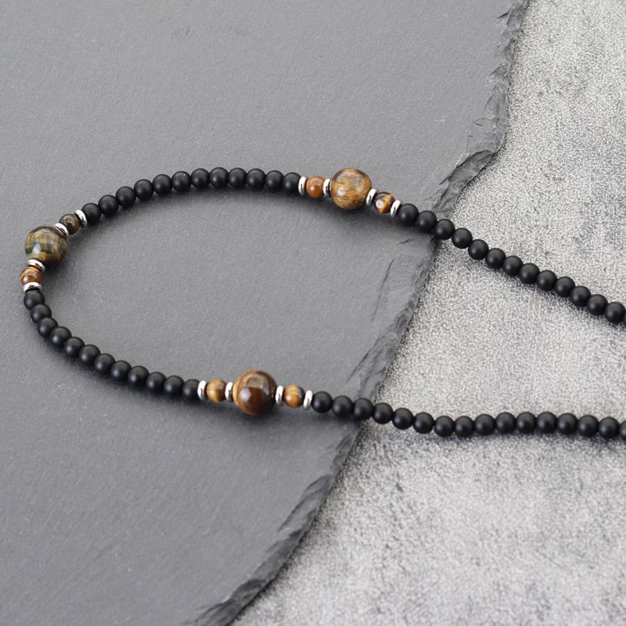 

Unique New Natural Stone Necklace For Men 19 Inches Short Choker Collar Perfect Gifts For Boyfriend Lucky Amulet Colar Joias