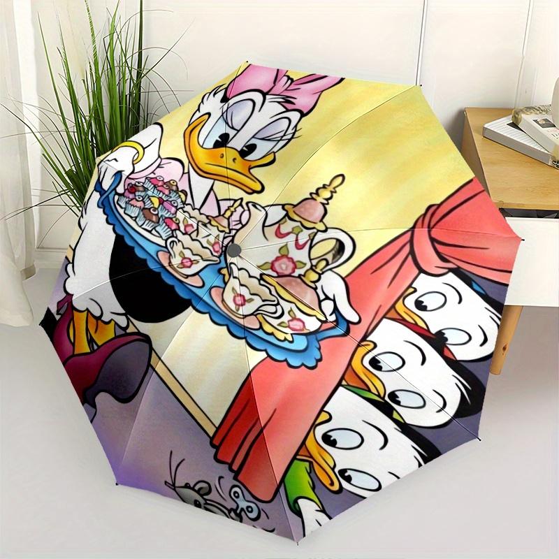 

Disney Daisy Duck Automatic 3-Fold Umbrella Design, Cute Cartoon Pattern, Portable Outdoor Umbrella, Perfect, Holiday Gift for Disney fans.Y