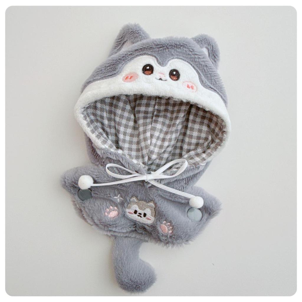 10cm Labubu Doll Clothes: Self-Deprecating Bear Plush Cape for 17cm Labubu Doll