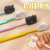 4/8PCS Toothbrush Head Protective Covers Cat Shape Toothbrush Protector Cap for Travel Camping Toothbrush Case Bathroom Supplies