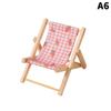 Cute Beach Chairs Mobile Phone Holder Mini Wooden Beach Chair Model Foldable Phone Holder Photography Prop Miniature Scene Decor