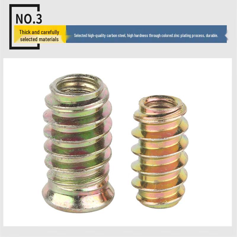 XUTE M10x25 Countersunk Hex Socket Flanged Wood Insert Nuts