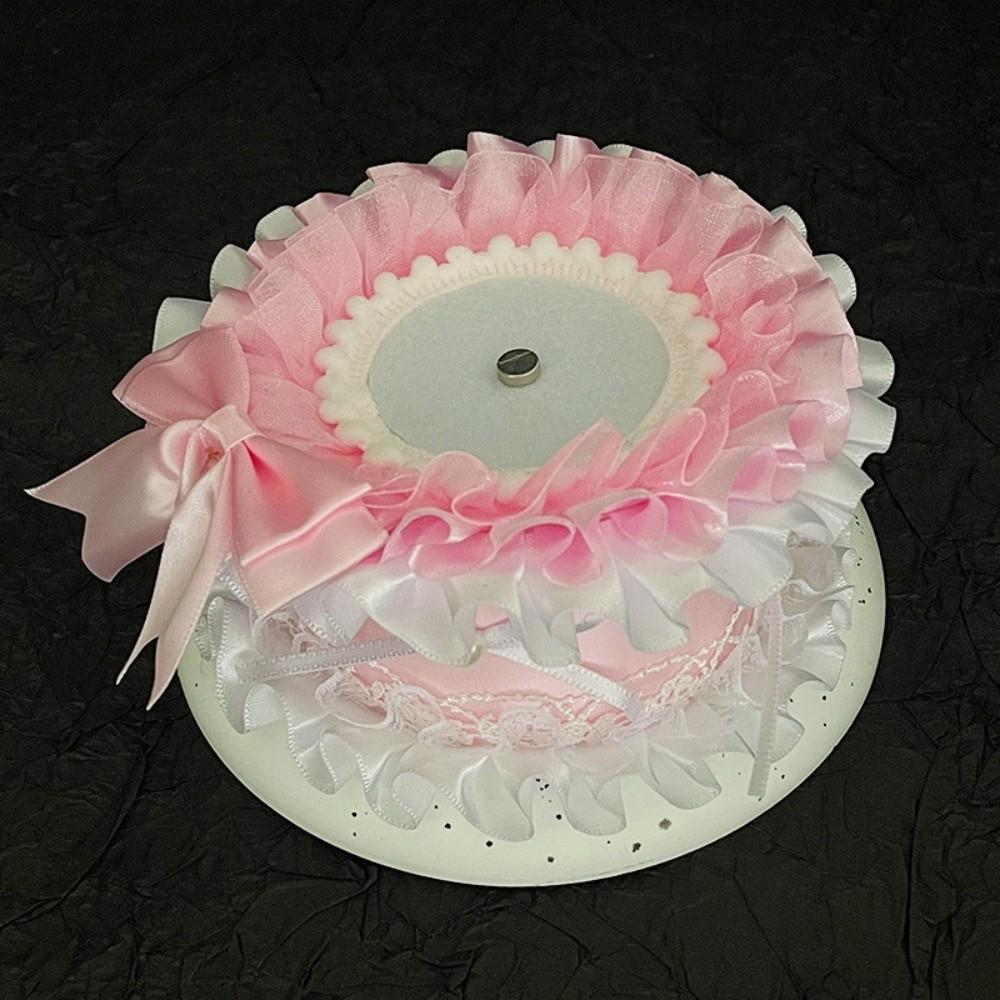 

Pearl Magnetic Anime Cake Badge Holder Bow Ornate Ribbon Badge Flower Badge Display Style 3 Pink