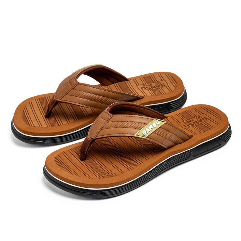 Flip-flops men's summer wear new non-slip pinch slippers men's trend outdoor beach shoes cool slippers