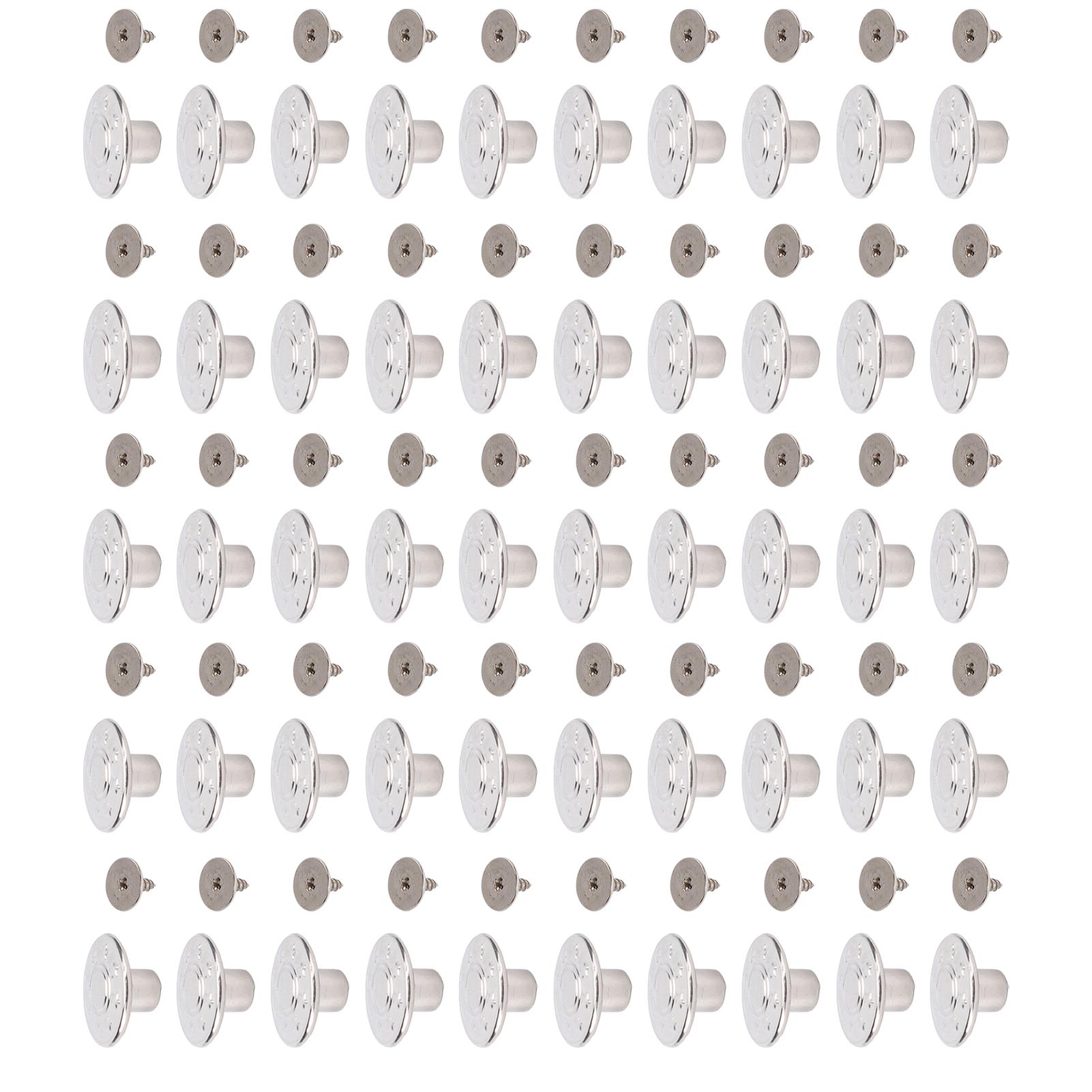 

50 комплектов 17 мм пуговиц для брюк, узор «звезда», нержавеющая сталь, с винтом с крестообразным шлицем 2x6,5 мм для кожи