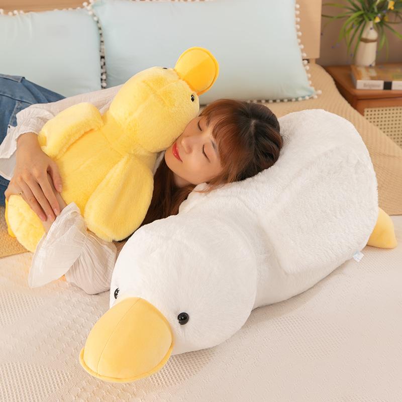 Cross-border New Lying Duck Creative Soft Cute Fried Duck Cloth Doll Sofa Pillow Girl Doll Throw Pillow