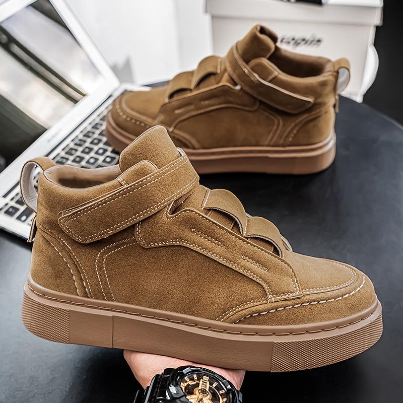 

Мужская обувь Модные замшевые высокие кеды в стиле кэжуал для улицы Удобные Нескользящие Износостойкие Мужские полусапоги Botas Hombre 39 хаки