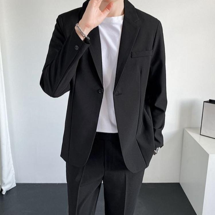 Completo casual da uomo stile coreano vestibilità ampia primavera autunno giacca leggera bella fresca