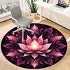 1pc Lotus Mandala Chair Carpet for Office, Round Non Slip Durable Large Size Office Carpet, Suitable for Office