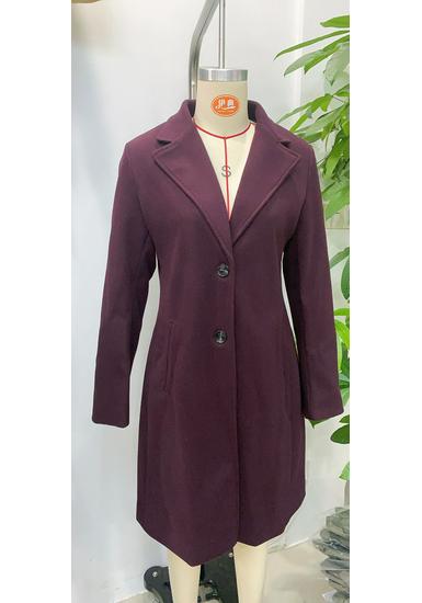 2025 Fall/Winter Women's Elegant Waist-Cinching Wool Blend Coat with Padded Shoulders