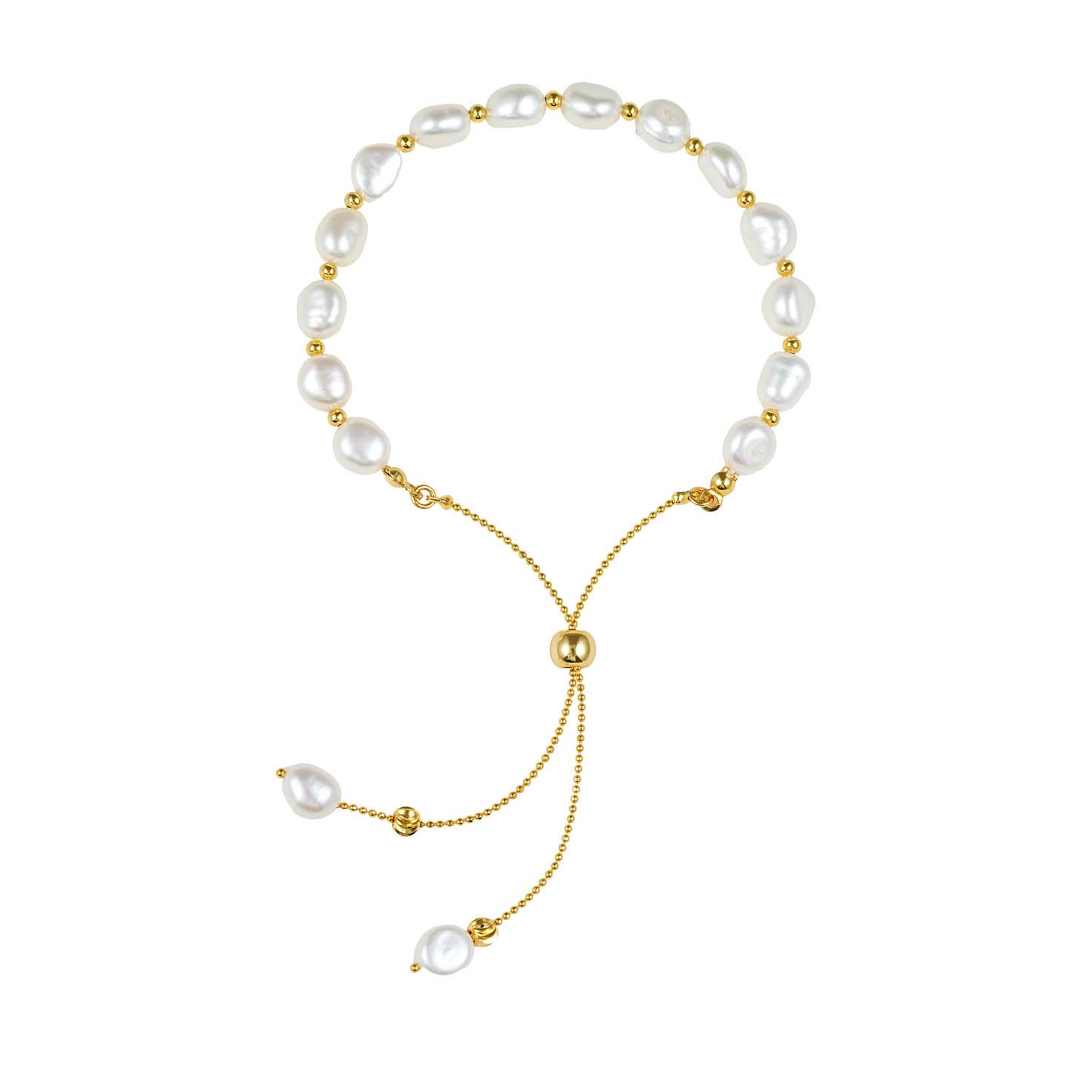 Elegant Irregular Baroque Freshwater Pearl Bracelet - Adjustable Beaded Jewelry