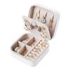 Compact Zippered Jewelry Box with Mirror – Stylish Travel Case for Rings, Earrings, and Accessories