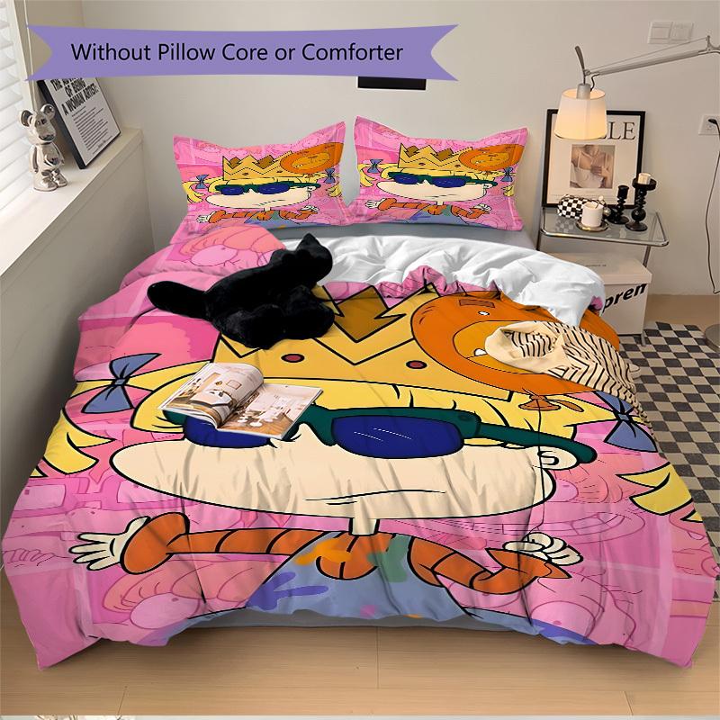3pcs Bedding Set Rugrats Includes 1 Comforter + 2 Pillowcases, Without Pillow Inserts, Soft Comfortable,a0909176