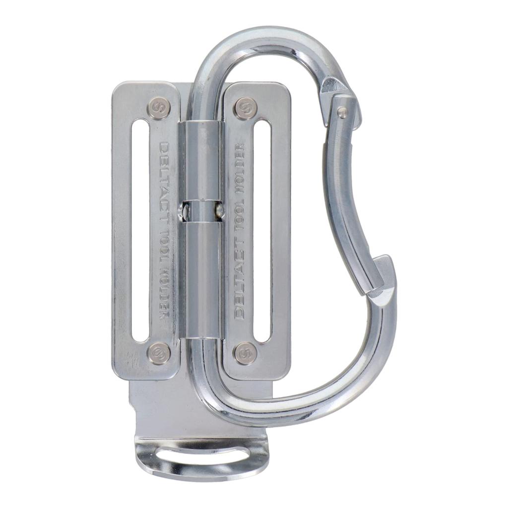 Sankyo Corporation DBLTACT Adjustable Carabiner Tool Holder (Curved Gate), Steel, Silver, DT-THM-811